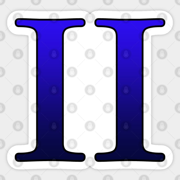 Blue Roman Numeral 2 II Sticker by Numerica